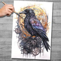 Steampunk Raven 4 Decoupage Paper