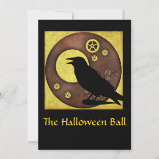 Steampunk Raven Halloween Invitation