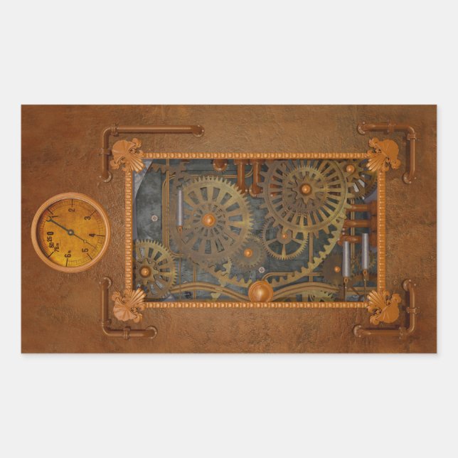 Steampunk Rectangular Sticker (Front)