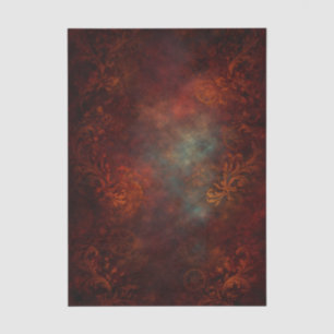 Steampunk Red Damask Background EZ6 Decoupage Tissue Paper