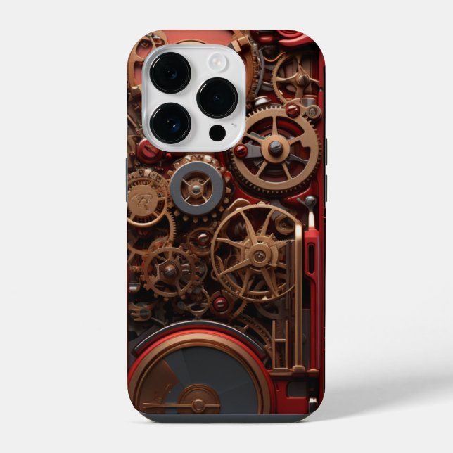 Steampunk red  iphone case (Back)
