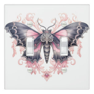 Steampunk Resting Butterfly Illustration Light Switch Cover