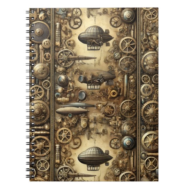 Steampunk Retro-Futuristic  Notebook (Front)
