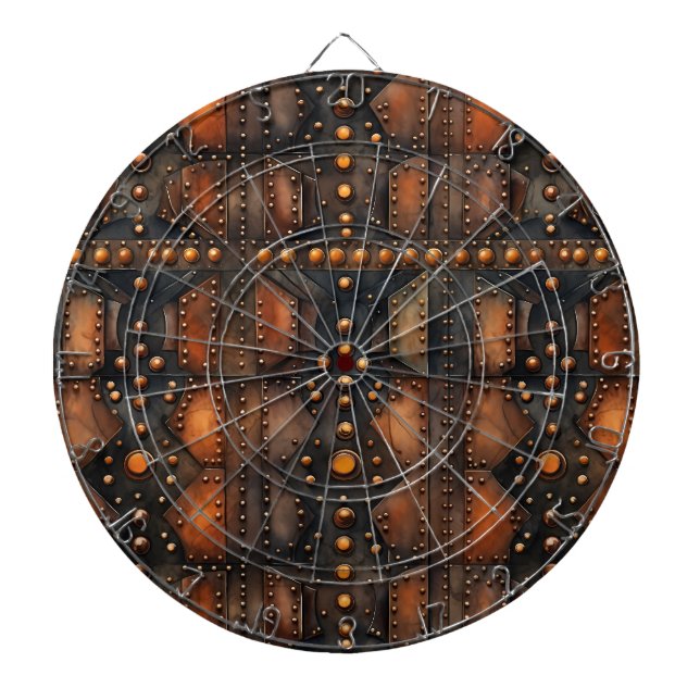 Steampunk Riveted Metal Dartboard (Front)