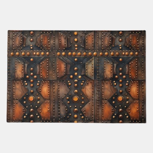 Steampunk Riveted Metal Doormat