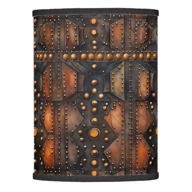 Steampunk Riveted Metal Lamp Shade (Front)