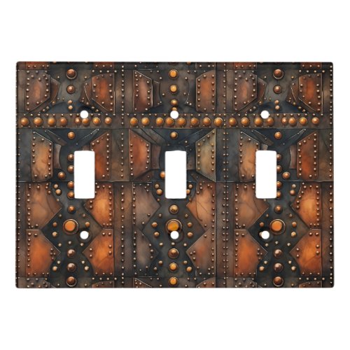 Steampunk Riveted Metal Light Switch Cover