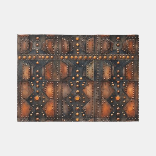 Steampunk Riveted Metal Rug