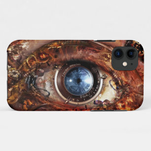 steampunk robot eye iphone case