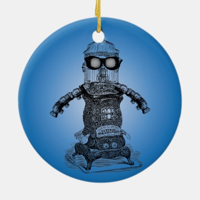 Steampunk Robot One Ornament By Artinspired (Back)