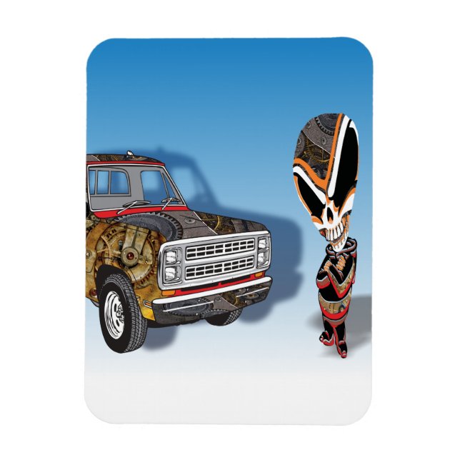 Steampunk Robot Teenage Alien Cyborg Magnet (Vertical)