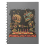 Steampunk robots playing chess notebook