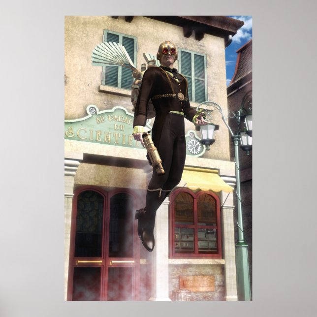 Steampunk rocket man poster (Front)