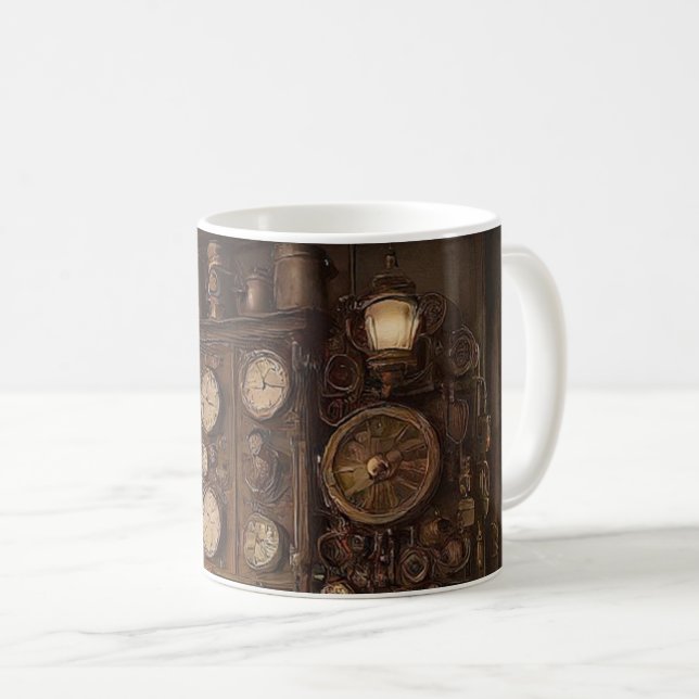 Steampunk Room with Old Clocks Coffee Mug (Front Right)