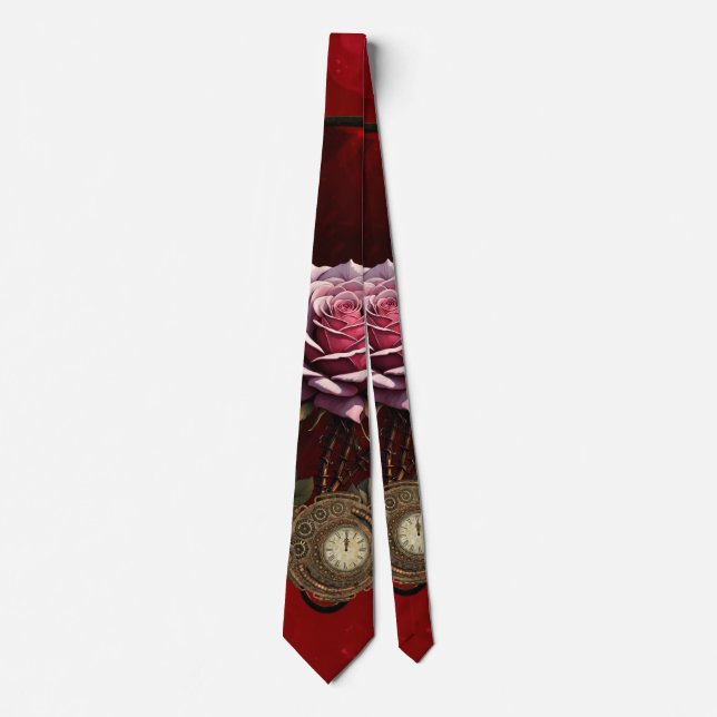 Steampunk rose neck tie (Front)