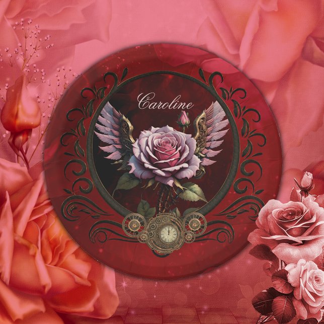 Steampunk rose paper plates (Creator Uploaded)
