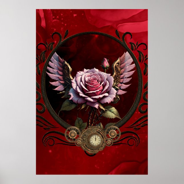 Steampunk rose poster (Front)