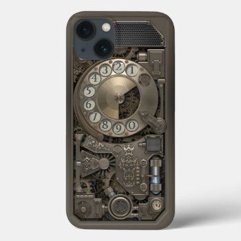 Steampunk Rotary Metal Dial Phone. Case. Iphone 13 Case by VintageStyleStudio at Zazzle