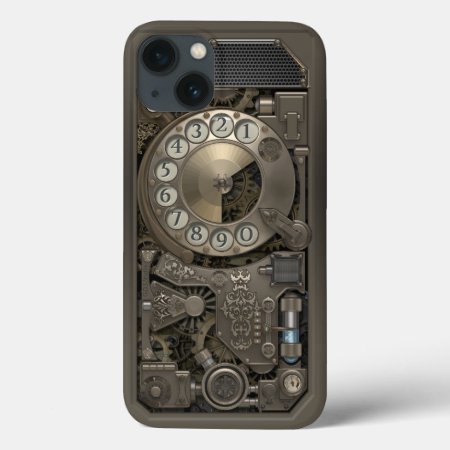 Steampunk Rotary Metal Dial Phone. Case. Iphone 13 Case
