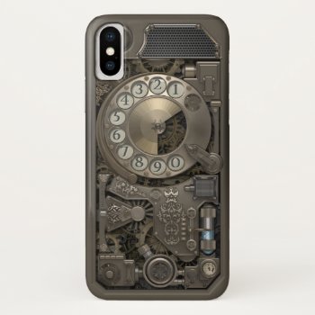 Steampunk Rotary Metal Dial Phone. Case. Iphone X Case by VintageStyleStudio at Zazzle