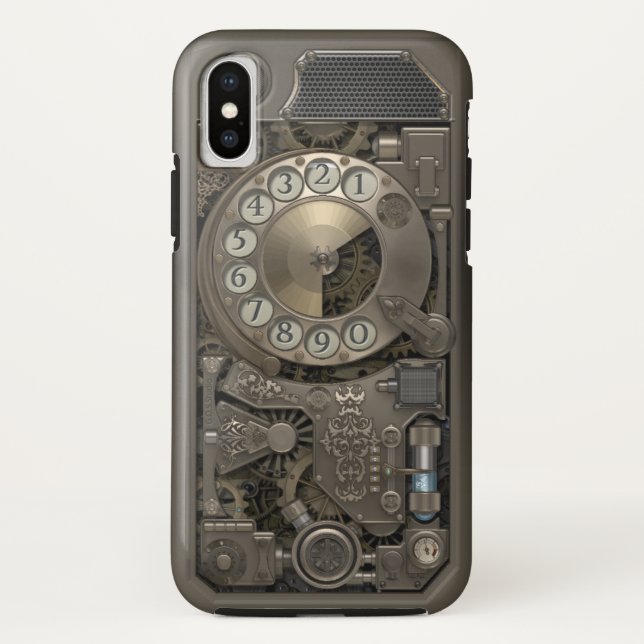 Steampunk Rotary Metal Dial Phone. Case. Case-Mate iPhone Case (Back)