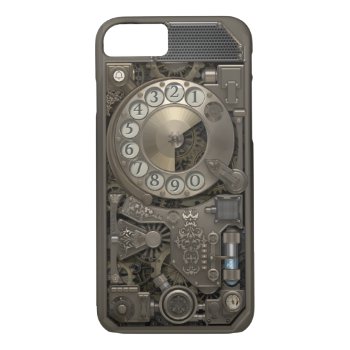 Steampunk Rotary Metal Dial Phone. Case. Iphone 8/7 Case by VintageStyleStudio at Zazzle