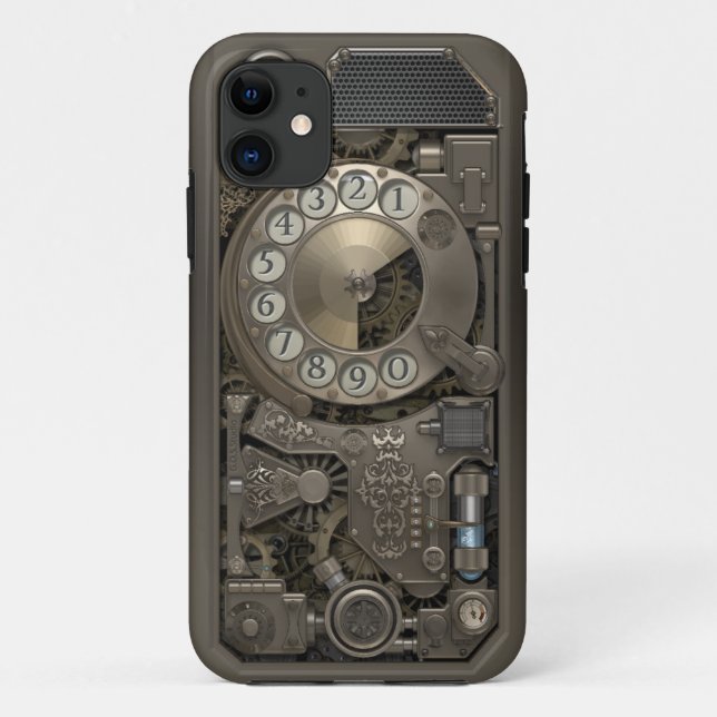 Steampunk Rotary Metal Dial Phone. Case-Mate iPhone Case (Back)