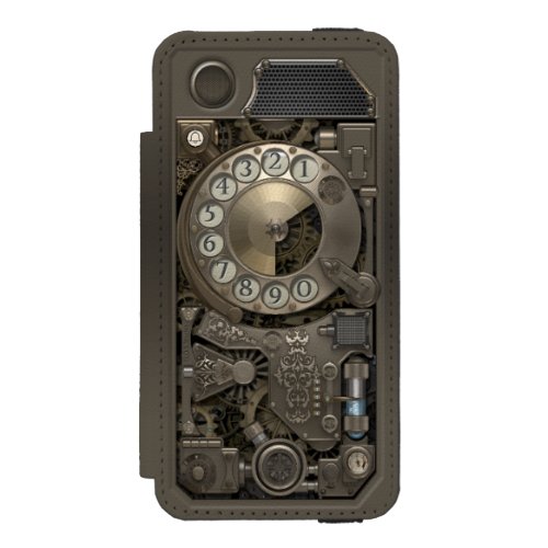 Steampunk Rotary Metal Dial Phone iPhone SE55s Wallet Case
