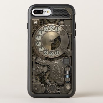 Steampunk Rotary Metal Dial Phone. Otterbox Symmetry Iphone 8 Plus/7 Plus Case by VintageStyleStudio at Zazzle