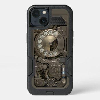 Steampunk Rotary Metal Dial Phone. Iphone 13 Case by VintageStyleStudio at Zazzle