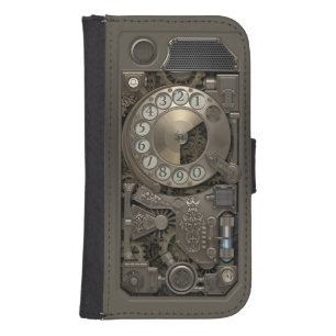 Steampunk Rotary Metal Dial Phone. Wallet Phone Case For Samsung Galaxy S4