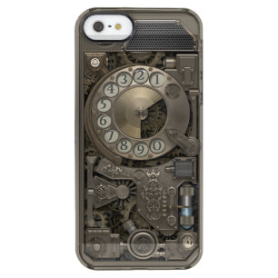 Steampunk Rotary Metal Dial Phone. Clear iPhone SE/5/5s Case