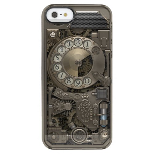 Steampunk Rotary Metal Dial Phone Clear iPhone SE55s Case