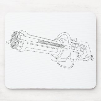 Steampunk Rotation Gun Mouse Pad