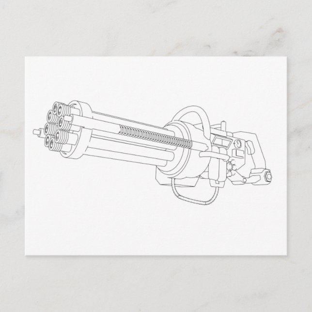 Steampunk Rotation Gun Postcard (Front)