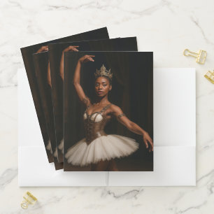 Steampunk Royal Ballerina Elegant Fantasy Pocket Folder