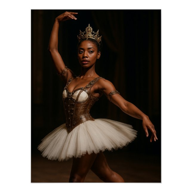 Steampunk Royal Ballerina Elegant Fantasy Poster (Front)