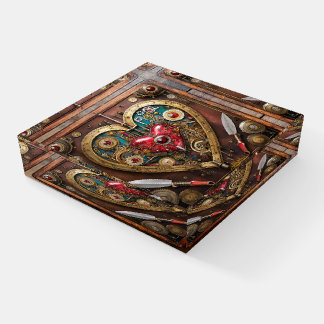 Steampunk Rubies And Daggers Warrior Valentine Paperweight