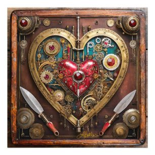 Steampunk Rubies And Daggers Warrior Valentine Photo Print