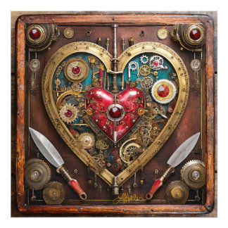 Steampunk Rubies And Daggers Warrior Valentine Photo Print