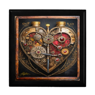 Steampunk Rubies And Gears Dark Heart Gift Box