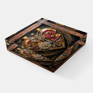Steampunk Rubies And Gears Dark Heart Paperweight
