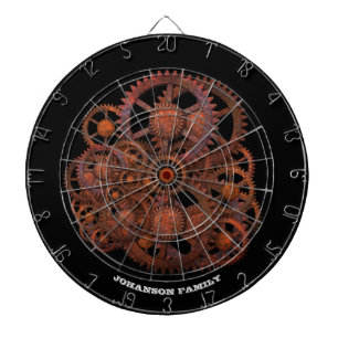 Steampunk Rusted Gears 19th Century Machines Dart Board