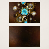 Steampunk Rusty Background with Turquoise Lenses (Front & Back)