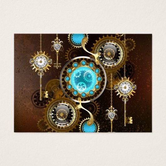 Steampunk Rusty Background with Turquoise Lenses (Front)