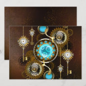 Steampunk Rusty Background with Turquoise Lenses (Front/Back)