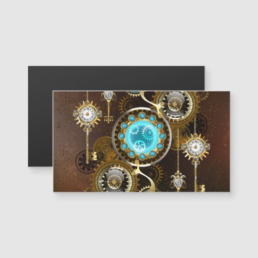 Steampunk Rusty Background with Turquoise Lenses (Front/Back)