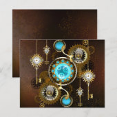Steampunk Rusty Background with Turquoise Lenses (Front/Back)