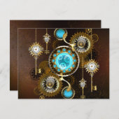 Steampunk Rusty Background with Turquoise Lenses (Front/Back)