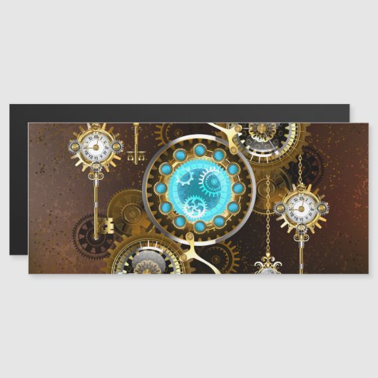 Steampunk Rusty Background with Turquoise Lenses (Front/Back)